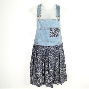 Vintage Y2K Overall Dress Patch Medium 90s